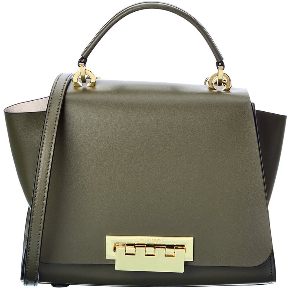 Zac Posen Eartha Top Handle Leather Crossbody Moss Green
